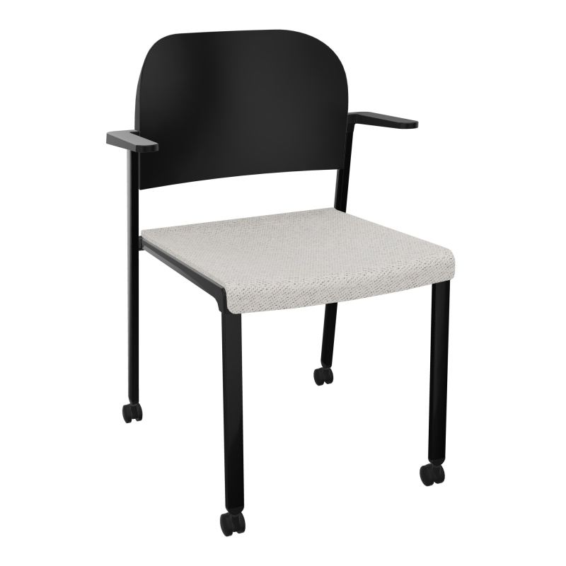 ROMY CHAISE 4P ROULT ASSISE TISSU DOSSIER POLYPRO AVEC ACCOUDOIRS BM SG PU