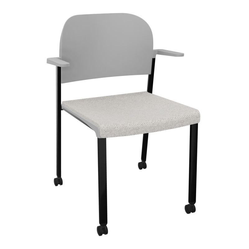 ROMY CHAISE 4P ROULT ASSISE TISSU DOSSIER POLYPRO AVEC ACCOUDOIRS BM SG PX