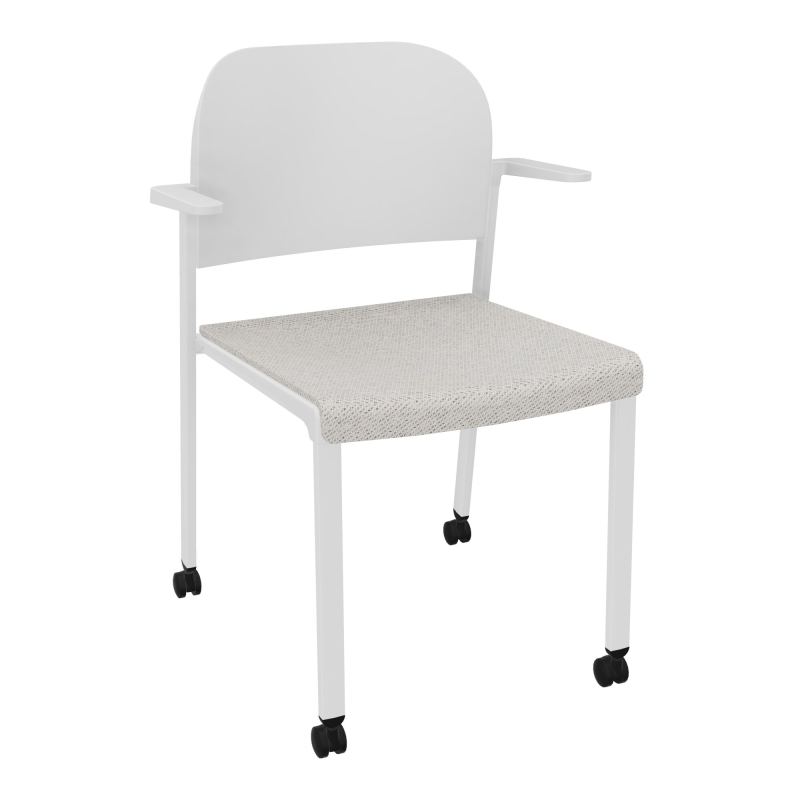 ROMY CHAISE 4P ROULT ASSISE TISSU DOSSIER POLYPRO AVEC ACCOUDOIRS BM SP PT