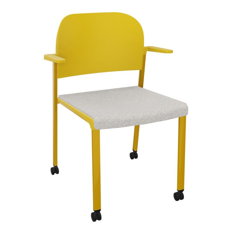 ROMY CHAISE 4P ROULT ASSISE TISSU DOSSIER POLYPRO AVEC ACCOUDOIRS BM SX PW