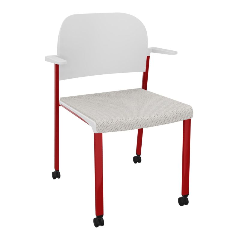 ROMY CHAISE 4P ROULT ASSISE TISSU DOSSIER POLYPRO AVEC ACCOUDOIRS BM ZY PT