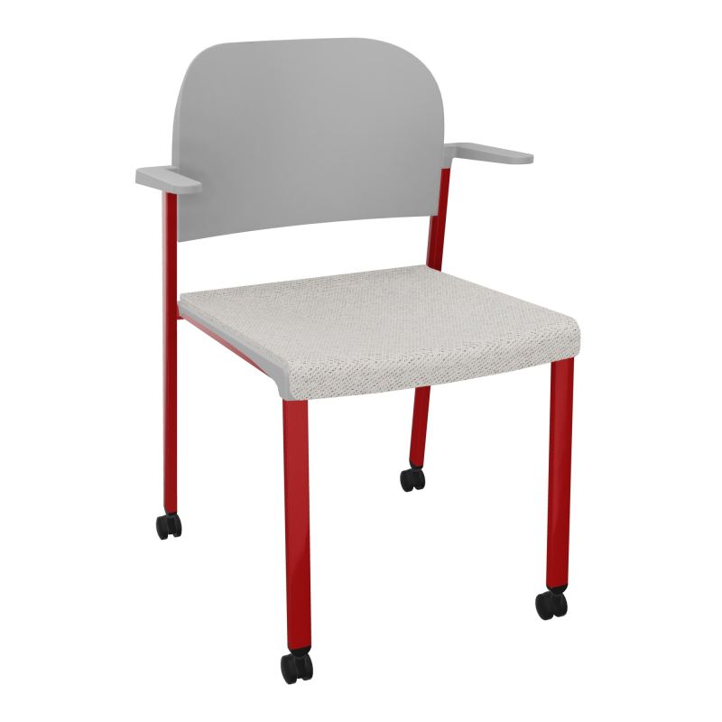 ROMY CHAISE 4P ROULT ASSISE TISSU DOSSIER POLYPRO AVEC ACCOUDOIRS BM ZY PX