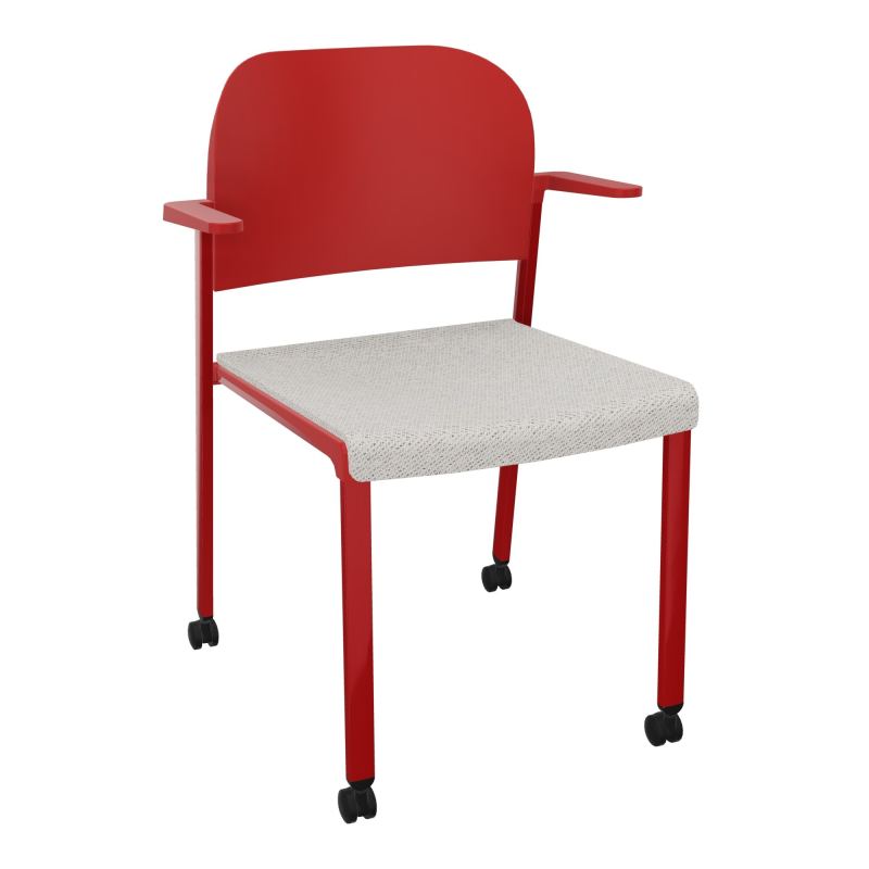 ROMY CHAISE 4P ROULT ASSISE TISSU DOSSIER POLYPRO AVEC ACCOUDOIRS BM ZY PZ