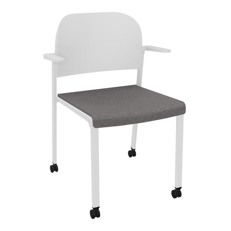 ROMY CHAISE 4P ROULT ASSISE TISSU DOSSIER POLYPRO AVEC ACCOUDOIRS BN SP PT