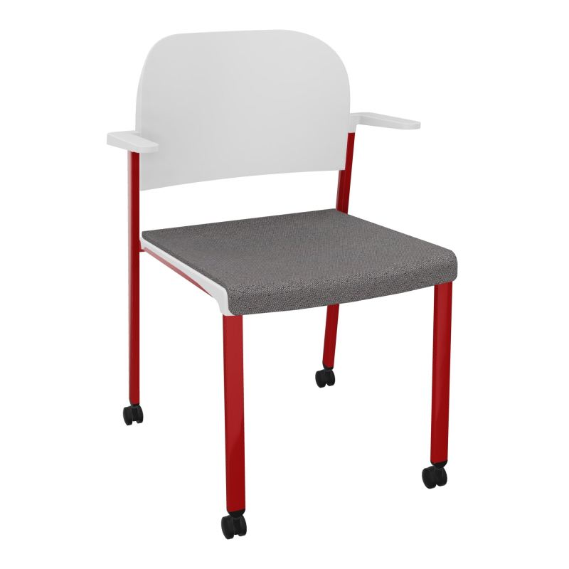ROMY CHAISE 4P ROULT ASSISE TISSU DOSSIER POLYPRO AVEC ACCOUDOIRS BN ZY PT