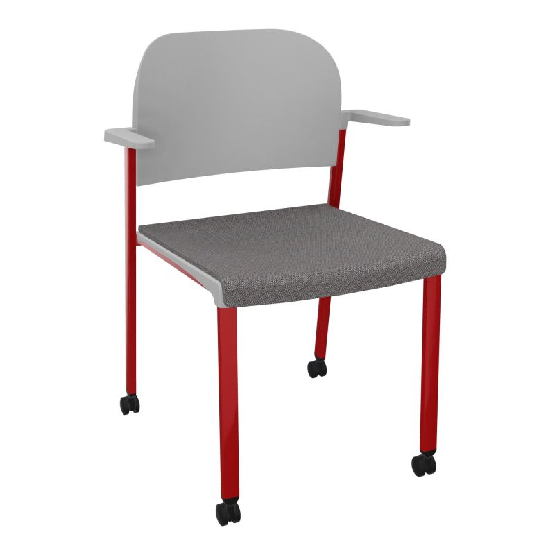 ROMY CHAISE 4P ROULT ASSISE TISSU DOSSIER POLYPRO AVEC ACCOUDOIRS BN ZY PX