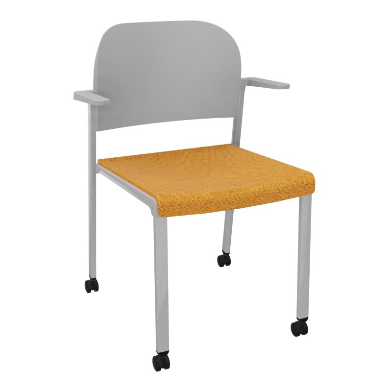 ROMY CHAISE 4P ROULT ASSISE TISSU DOSSIER POLYPRO AVEC ACCOUDOIRS BO SB PX