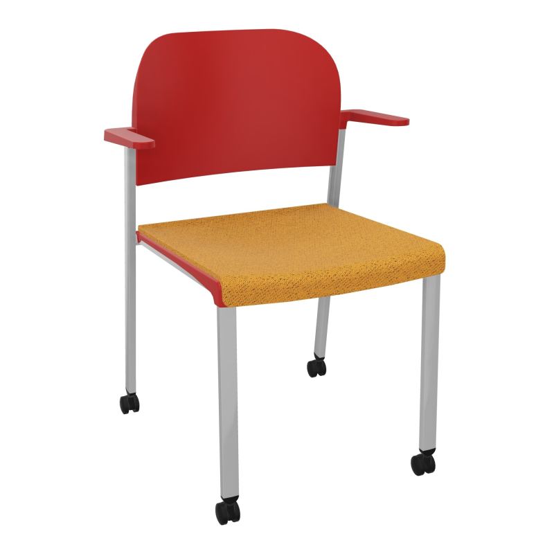 ROMY CHAISE 4P ROULT ASSISE TISSU DOSSIER POLYPRO AVEC ACCOUDOIRS BO SB PZ
