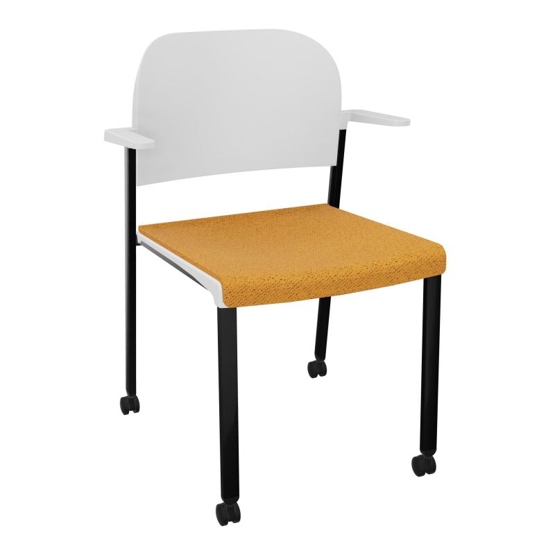 ROMY CHAISE 4P ROULT ASSISE TISSU DOSSIER POLYPRO AVEC ACCOUDOIRS BO SG PT