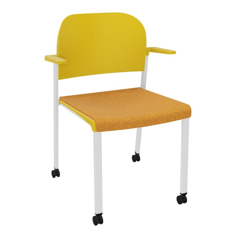 ROMY CHAISE 4P ROULT ASSISE TISSU DOSSIER POLYPRO AVEC ACCOUDOIRS BO SP PW