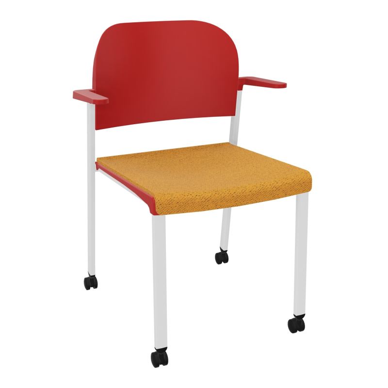 ROMY CHAISE 4P ROULT ASSISE TISSU DOSSIER POLYPRO AVEC ACCOUDOIRS BO SP PZ