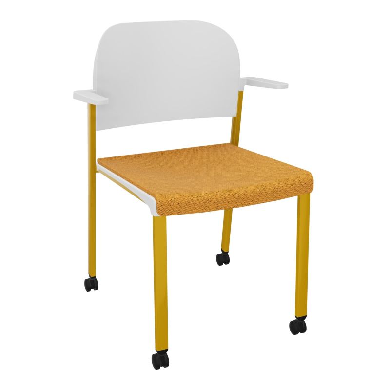 ROMY CHAISE 4P ROULT ASSISE TISSU DOSSIER POLYPRO AVEC ACCOUDOIRS BO SX PT