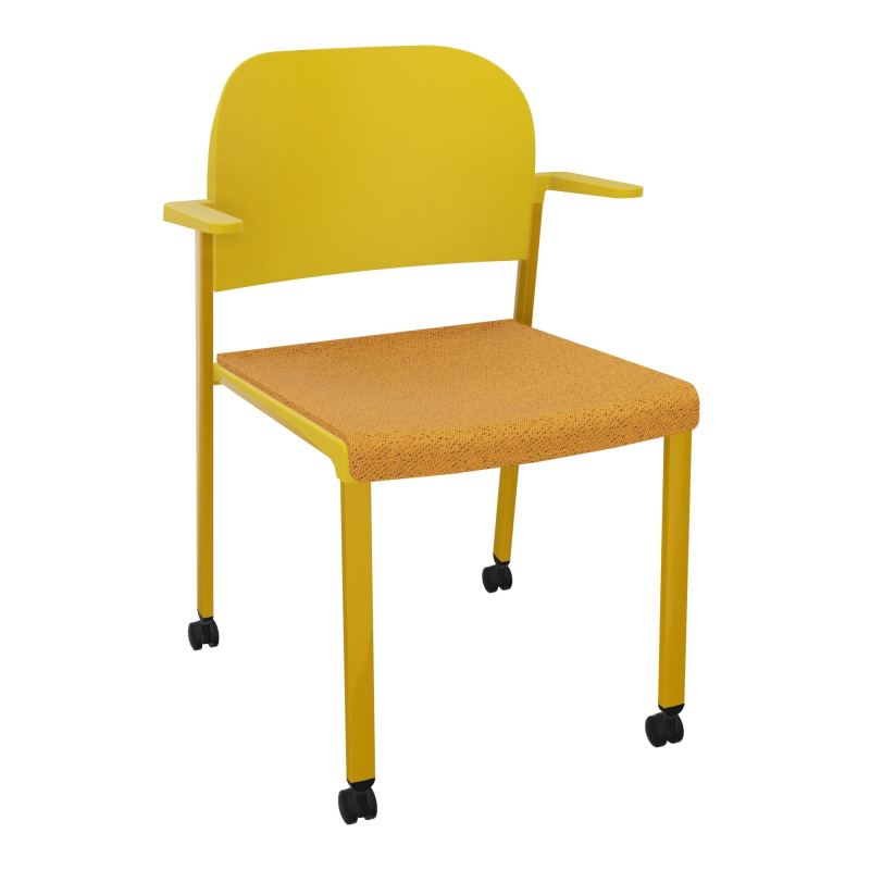 ROMY CHAISE 4P ROULT ASSISE TISSU DOSSIER POLYPRO AVEC ACCOUDOIRS BO SX PW