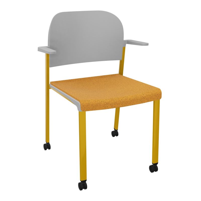 ROMY CHAISE 4P ROULT ASSISE TISSU DOSSIER POLYPRO AVEC ACCOUDOIRS BO SX PX