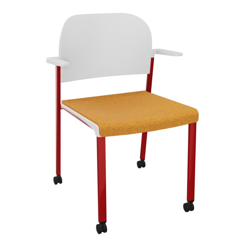 ROMY CHAISE 4P ROULT ASSISE TISSU DOSSIER POLYPRO AVEC ACCOUDOIRS BO ZY PT