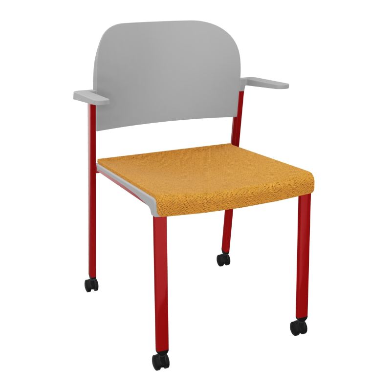 ROMY CHAISE 4P ROULT ASSISE TISSU DOSSIER POLYPRO AVEC ACCOUDOIRS BO ZY PX