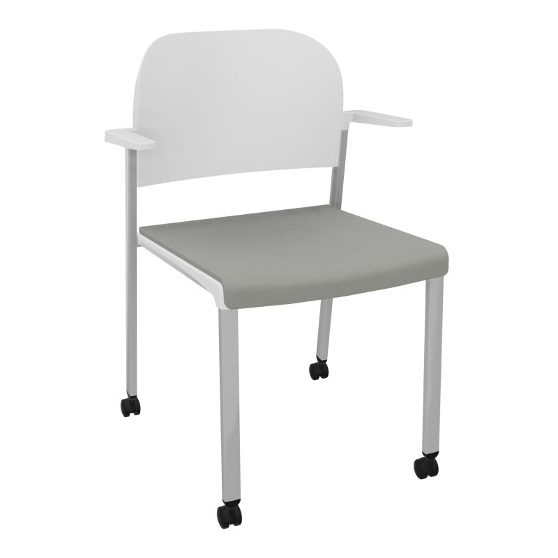 ROMY CHAISE 4P ROULT ASSISE TISSU DOSSIER POLYPRO AVEC ACCOUDOIRS CA SB PT