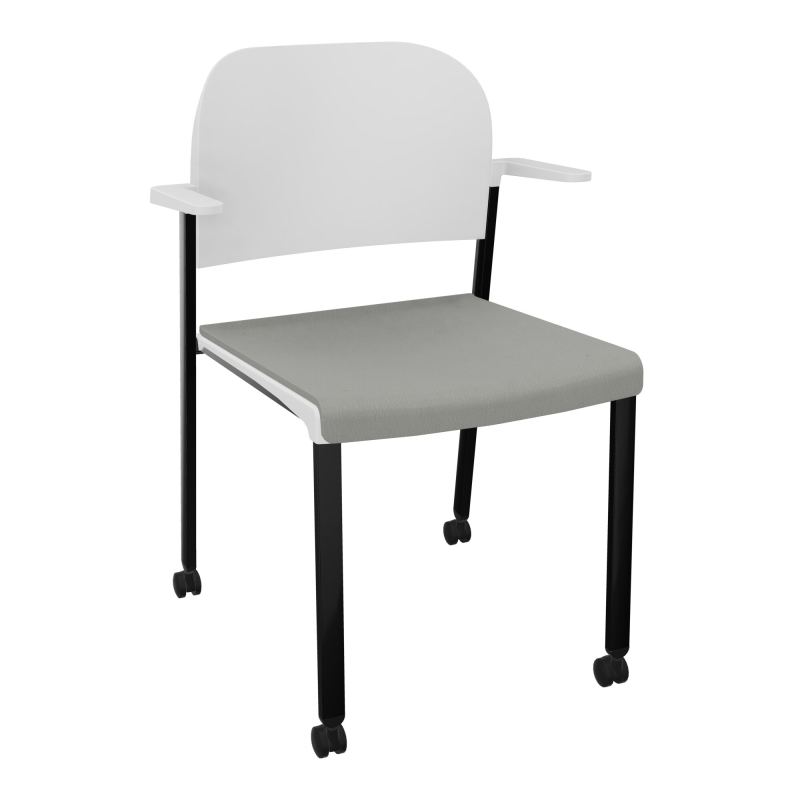 ROMY CHAISE 4P ROULT ASSISE TISSU DOSSIER POLYPRO AVEC ACCOUDOIRS CA SG PT