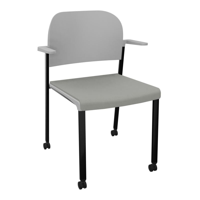 ROMY CHAISE 4P ROULT ASSISE TISSU DOSSIER POLYPRO AVEC ACCOUDOIRS CA SG PX