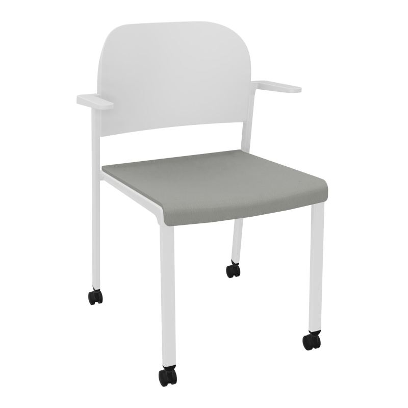 ROMY CHAISE 4P ROULT ASSISE TISSU DOSSIER POLYPRO AVEC ACCOUDOIRS CA SP PT