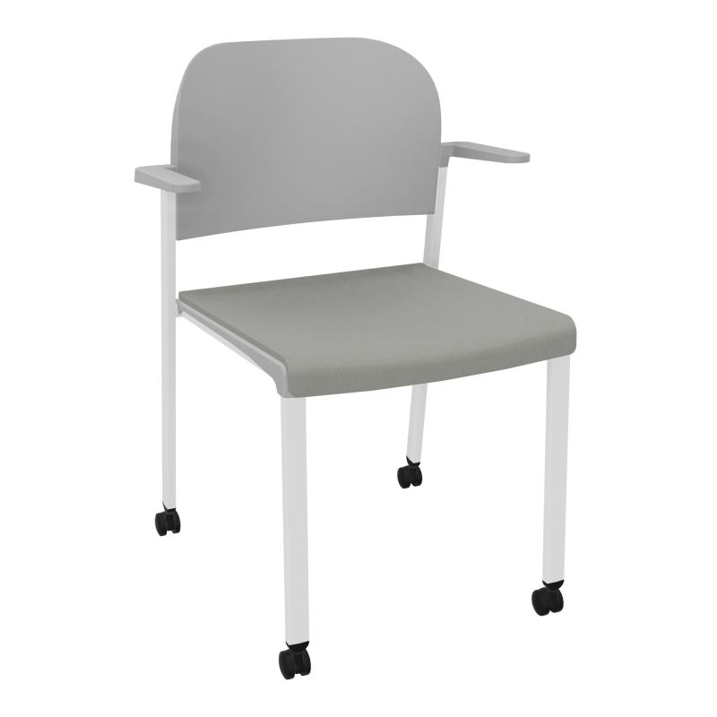 ROMY CHAISE 4P ROULT ASSISE TISSU DOSSIER POLYPRO AVEC ACCOUDOIRS CA SP PX
