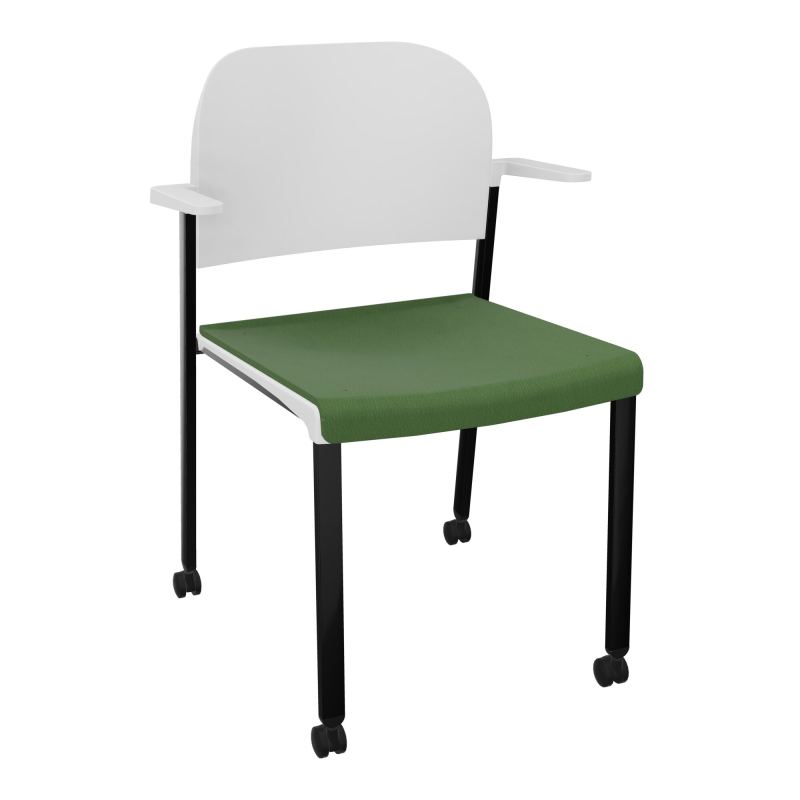 ROMY CHAISE 4P ROULT ASSISE TISSU DOSSIER POLYPRO AVEC ACCOUDOIRS CE SG PT