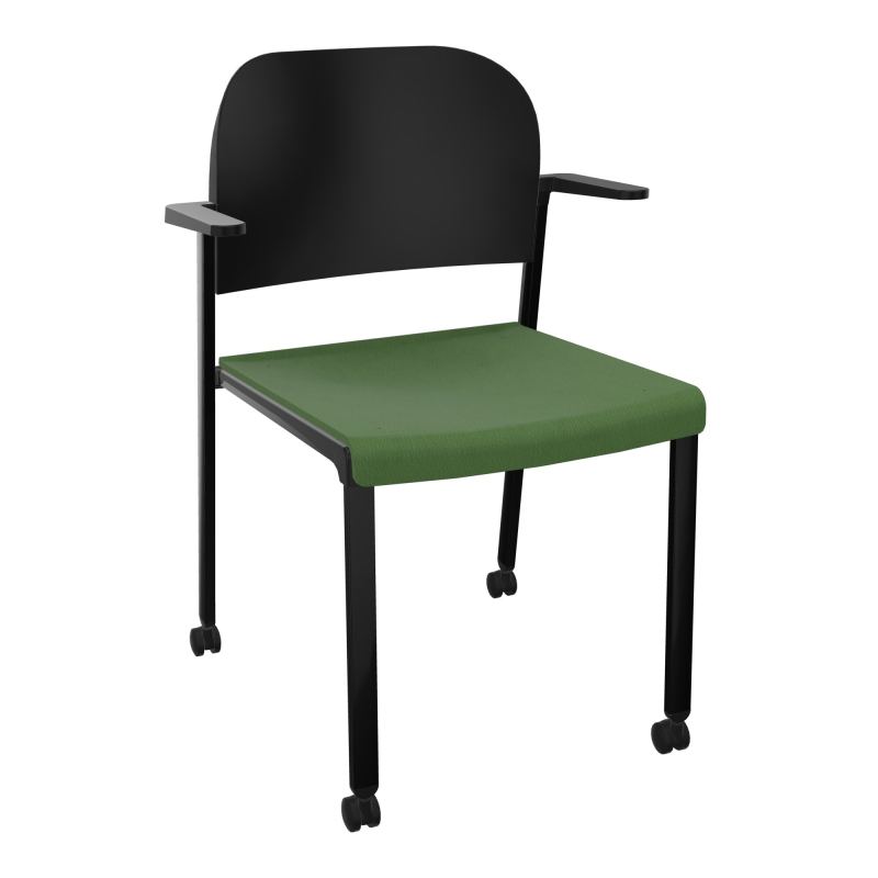 ROMY CHAISE 4P ROULT ASSISE TISSU DOSSIER POLYPRO AVEC ACCOUDOIRS CE SG PU