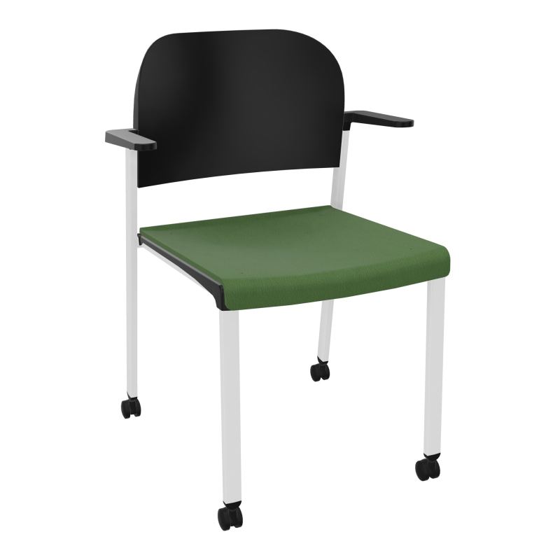 ROMY CHAISE 4P ROULT ASSISE TISSU DOSSIER POLYPRO AVEC ACCOUDOIRS CE SP PU