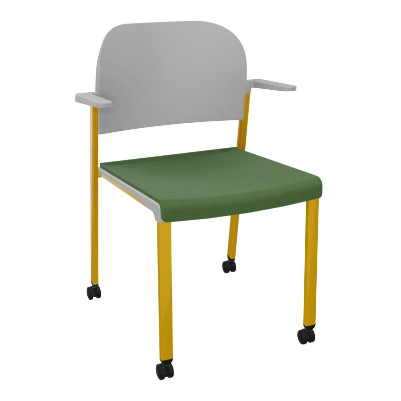 ROMY CHAISE 4P ROULT ASSISE TISSU DOSSIER POLYPRO AVEC ACCOUDOIRS CE SX PX
