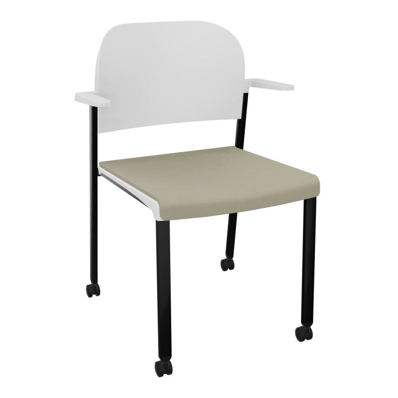 ROMY CHAISE 4P ROULT ASSISE TISSU DOSSIER POLYPRO AVEC ACCOUDOIRS CG SG PT