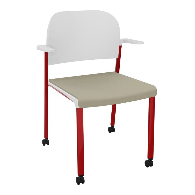 ROMY CHAISE 4P ROULT ASSISE TISSU DOSSIER POLYPRO AVEC ACCOUDOIRS CG ZY PT