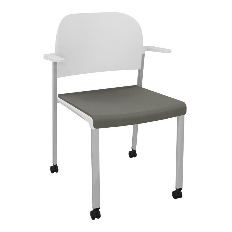 ROMY CHAISE 4P ROULT ASSISE TISSU DOSSIER POLYPRO AVEC ACCOUDOIRS CH SB PT