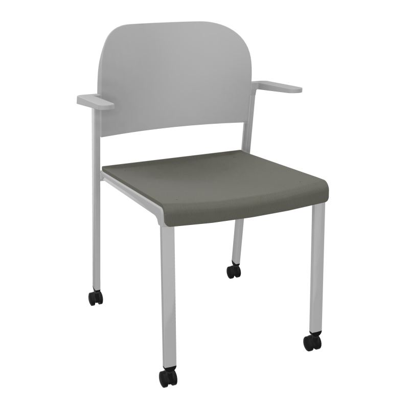 ROMY CHAISE 4P ROULT ASSISE TISSU DOSSIER POLYPRO AVEC ACCOUDOIRS CH SB PX