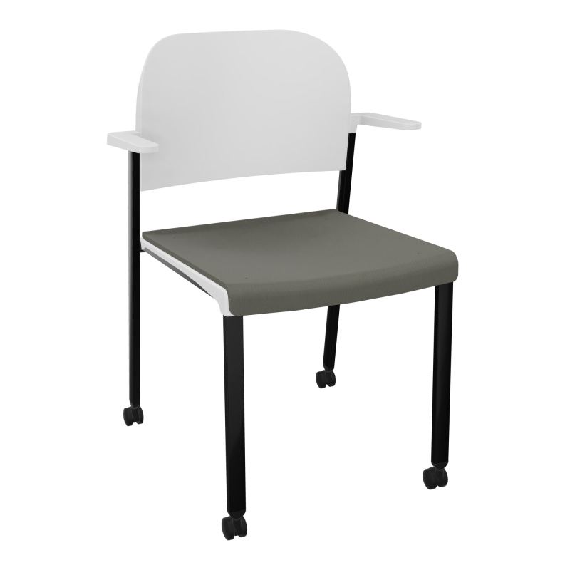 ROMY CHAISE 4P ROULT ASSISE TISSU DOSSIER POLYPRO AVEC ACCOUDOIRS CH SG PT