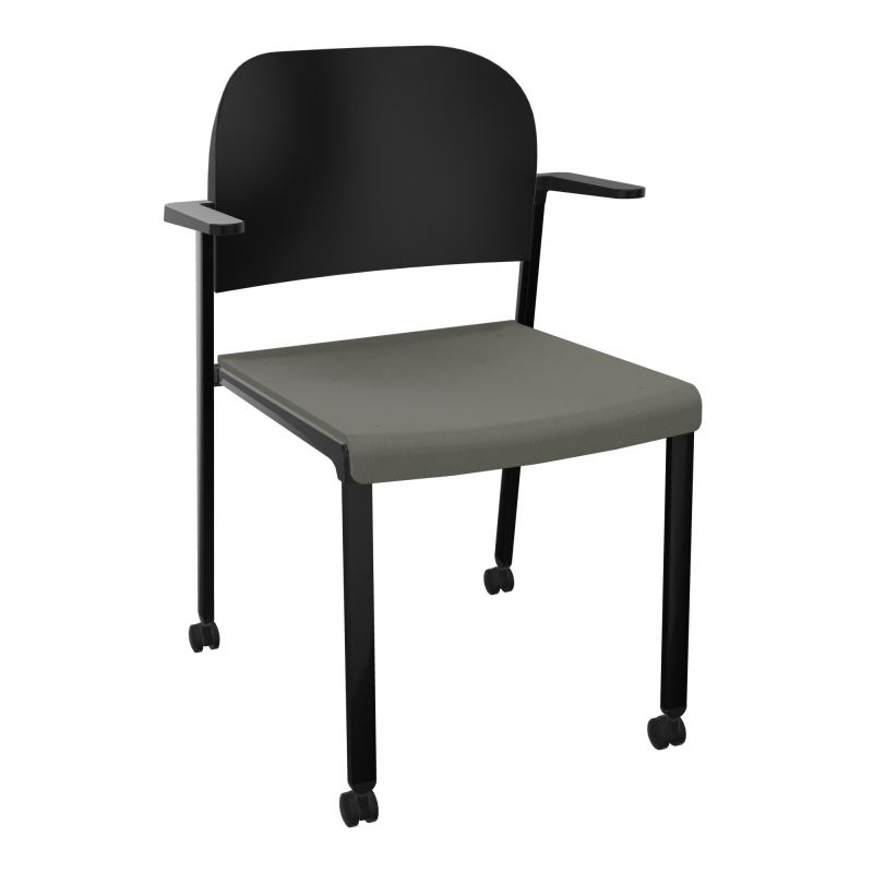 ROMY CHAISE 4P ROULT ASSISE TISSU DOSSIER POLYPRO AVEC ACCOUDOIRS CH SG PU