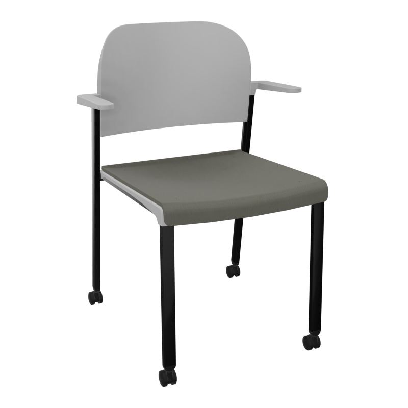 ROMY CHAISE 4P ROULT ASSISE TISSU DOSSIER POLYPRO AVEC ACCOUDOIRS CH SG PX