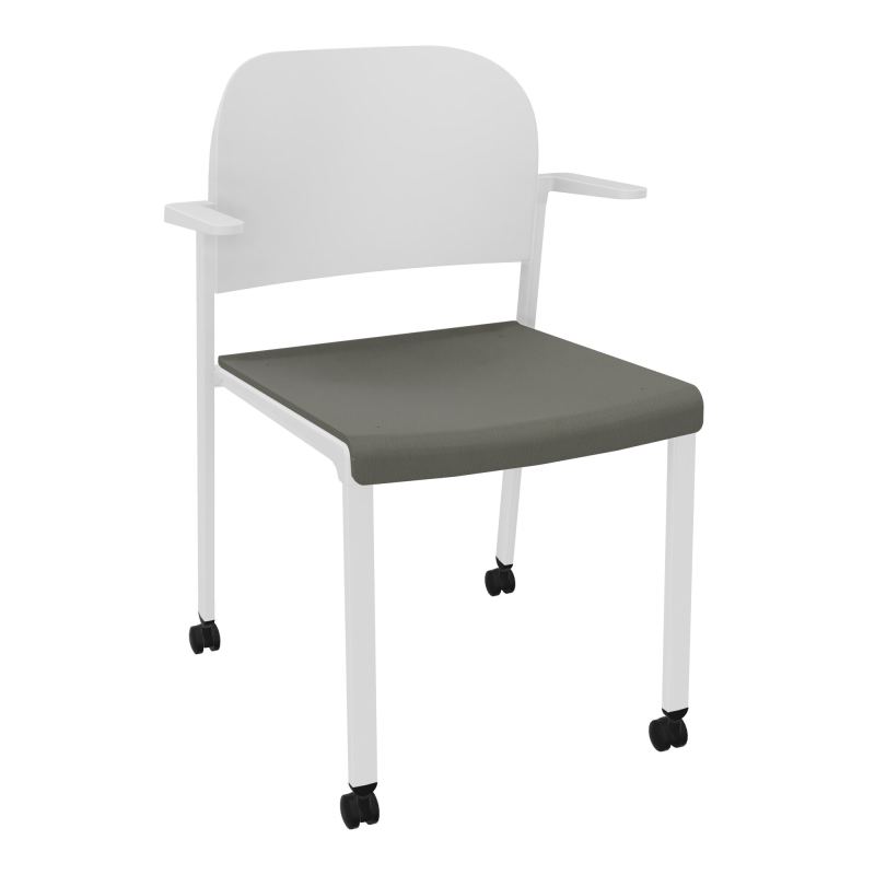 ROMY CHAISE 4P ROULT ASSISE TISSU DOSSIER POLYPRO AVEC ACCOUDOIRS CH SP PT