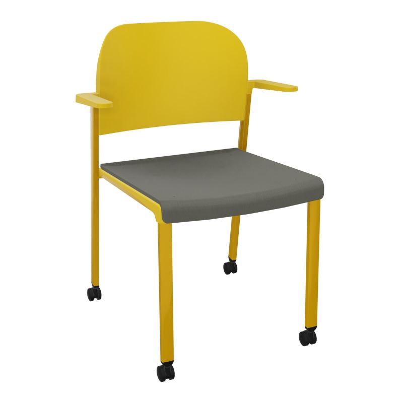 ROMY CHAISE 4P ROULT ASSISE TISSU DOSSIER POLYPRO AVEC ACCOUDOIRS CH SX PW