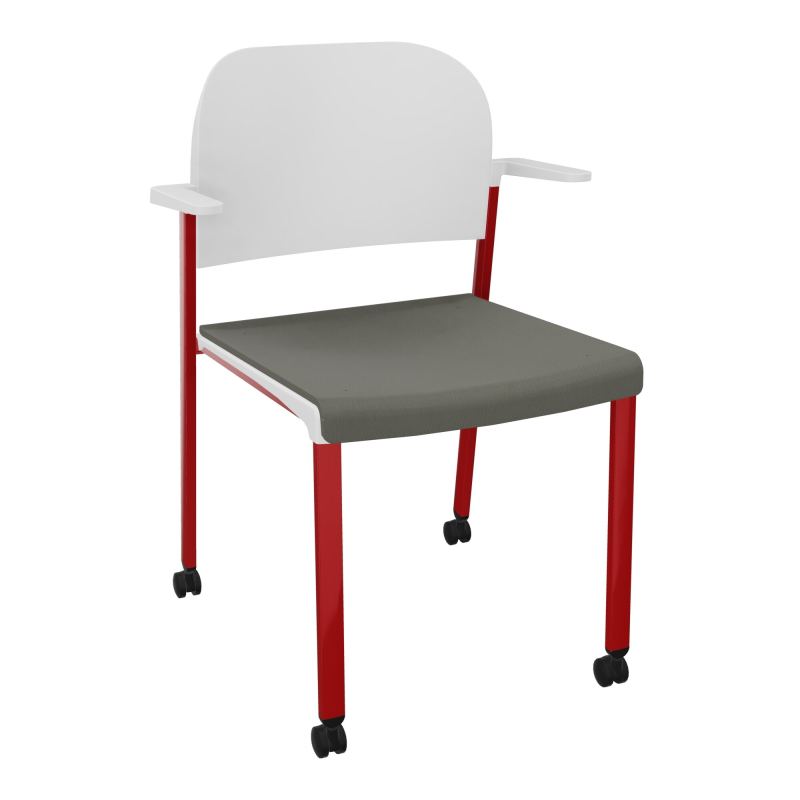 ROMY CHAISE 4P ROULT ASSISE TISSU DOSSIER POLYPRO AVEC ACCOUDOIRS CH ZY PT