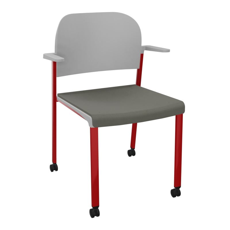ROMY CHAISE 4P ROULT ASSISE TISSU DOSSIER POLYPRO AVEC ACCOUDOIRS CH ZY PX