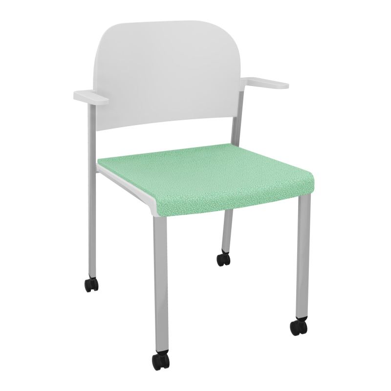 ROMY CHAISE 4P ROULT ASSISE TISSU DOSSIER POLYPRO AVEC ACCOUDOIRS E4 SB PT