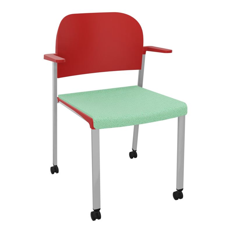 ROMY CHAISE 4P ROULT ASSISE TISSU DOSSIER POLYPRO AVEC ACCOUDOIRS E4 SB PZ