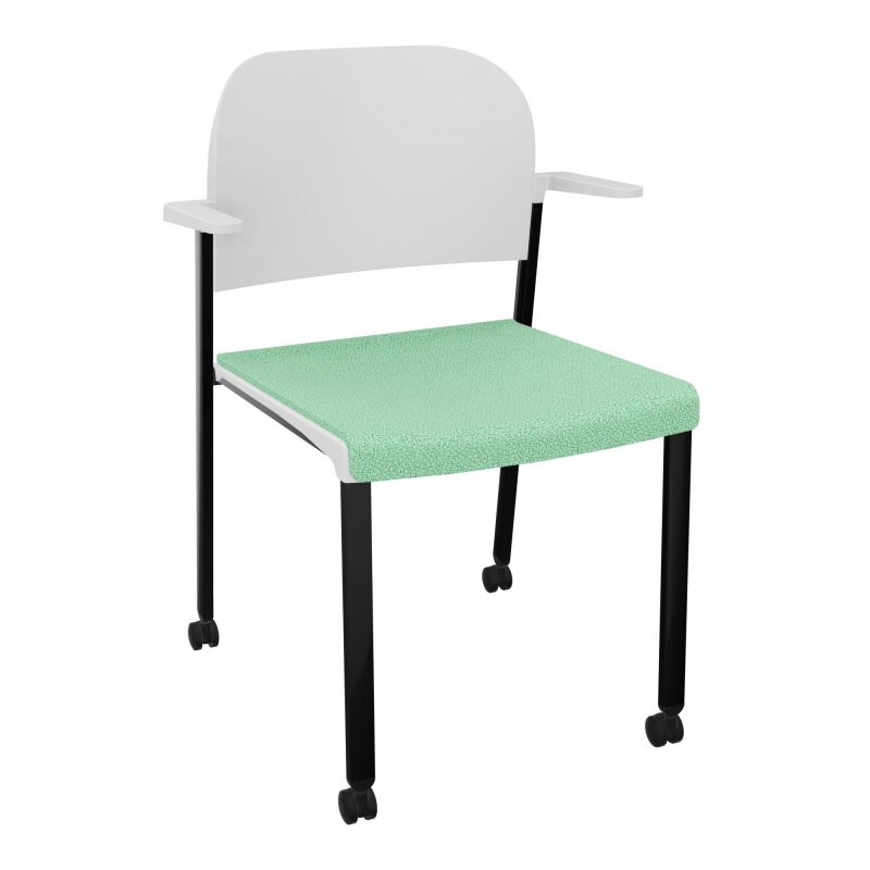 ROMY CHAISE 4P ROULT ASSISE TISSU DOSSIER POLYPRO AVEC ACCOUDOIRS E4 SG PT