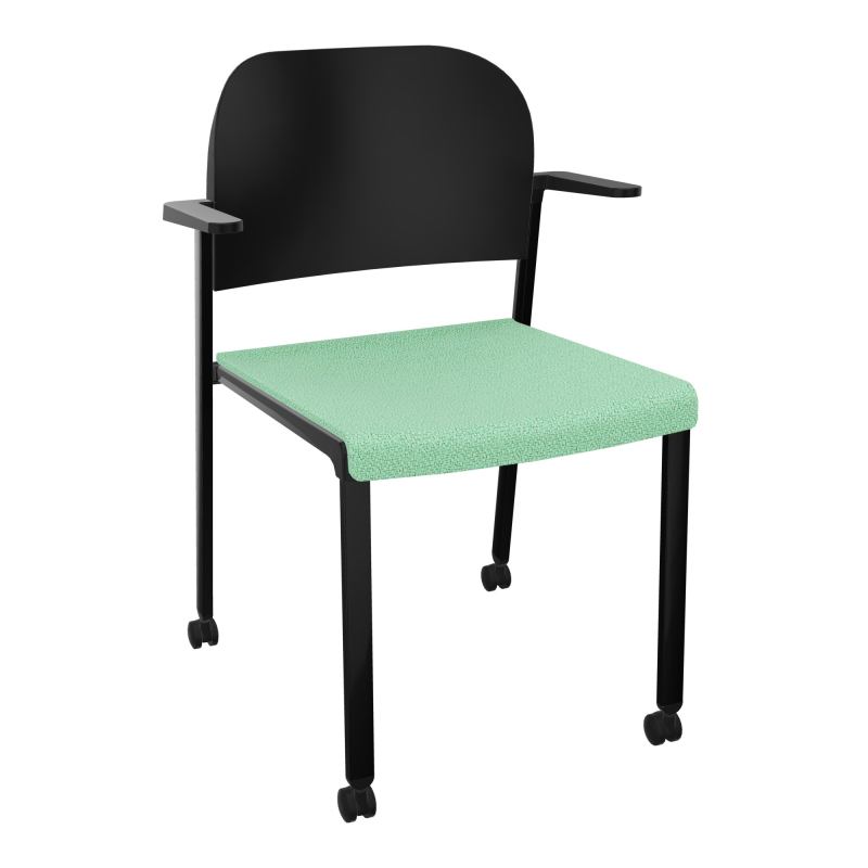ROMY CHAISE 4P ROULT ASSISE TISSU DOSSIER POLYPRO AVEC ACCOUDOIRS E4 SG PU