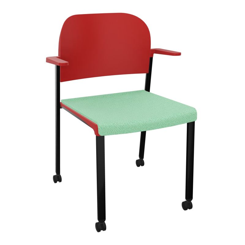 ROMY CHAISE 4P ROULT ASSISE TISSU DOSSIER POLYPRO AVEC ACCOUDOIRS E4 SG PZ