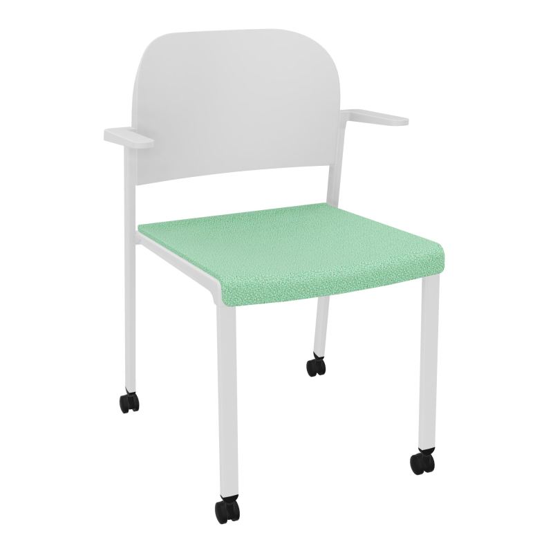 ROMY CHAISE 4P ROULT ASSISE TISSU DOSSIER POLYPRO AVEC ACCOUDOIRS E4 SP PT