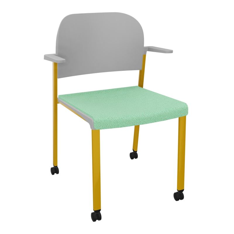 ROMY CHAISE 4P ROULT ASSISE TISSU DOSSIER POLYPRO AVEC ACCOUDOIRS E4 SX PX