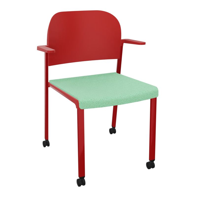 ROMY CHAISE 4P ROULT ASSISE TISSU DOSSIER POLYPRO AVEC ACCOUDOIRS E4 ZY PZ