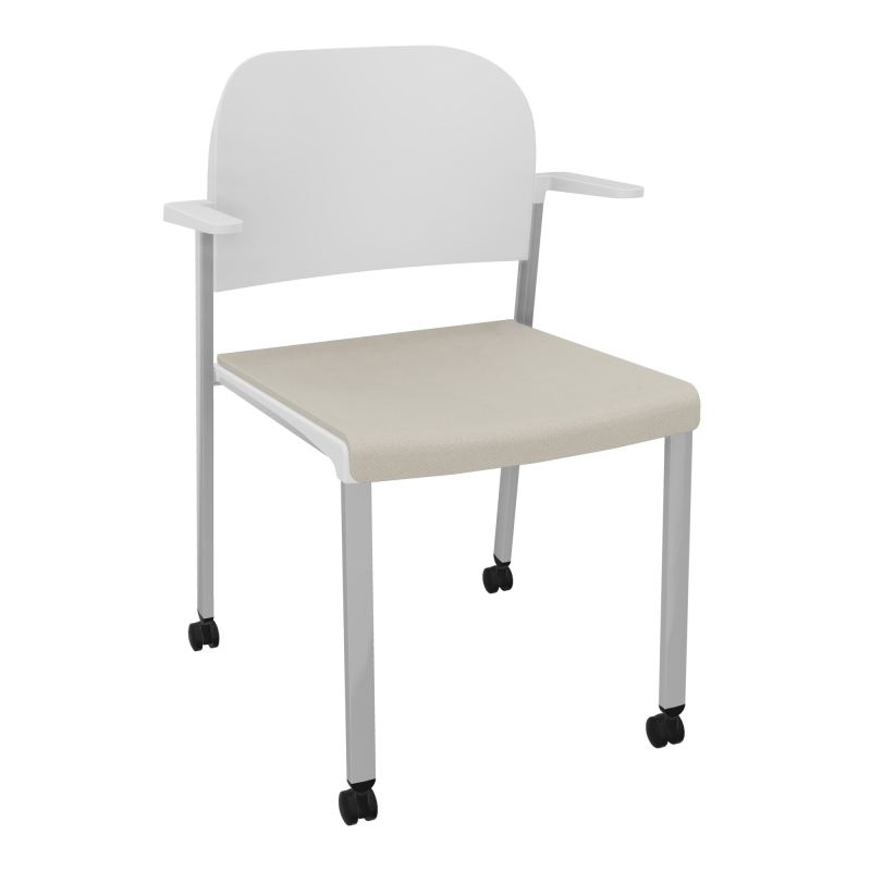 ROMY CHAISE 4P ROULT ASSISE TISSU DOSSIER POLYPRO AVEC ACCOUDOIRS E5 SB PT