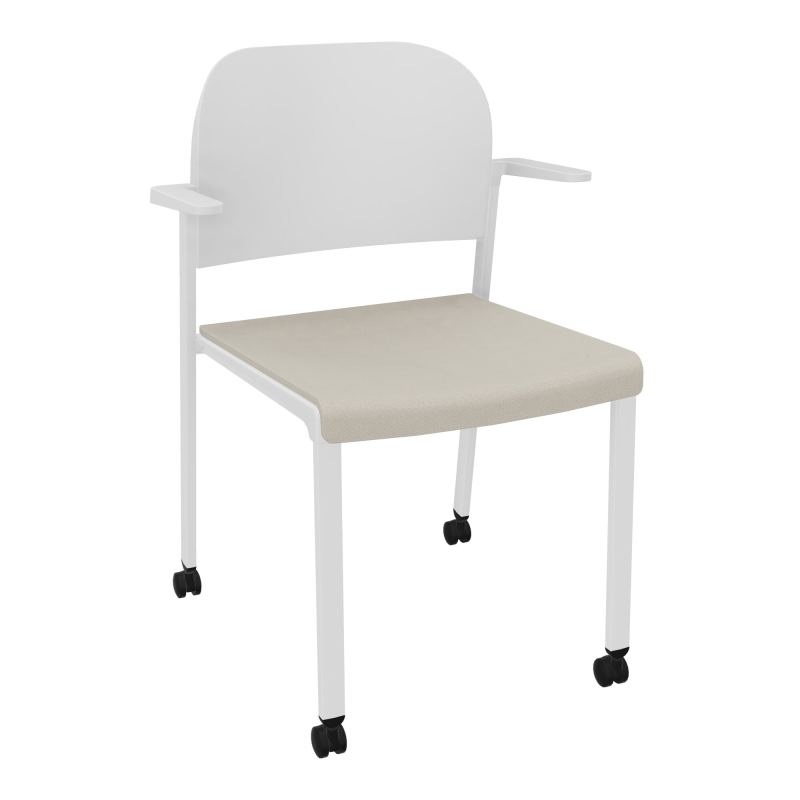 ROMY CHAISE 4P ROULT ASSISE TISSU DOSSIER POLYPRO AVEC ACCOUDOIRS E5 SP PT